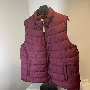 GAP Burgundy Puffer Vest